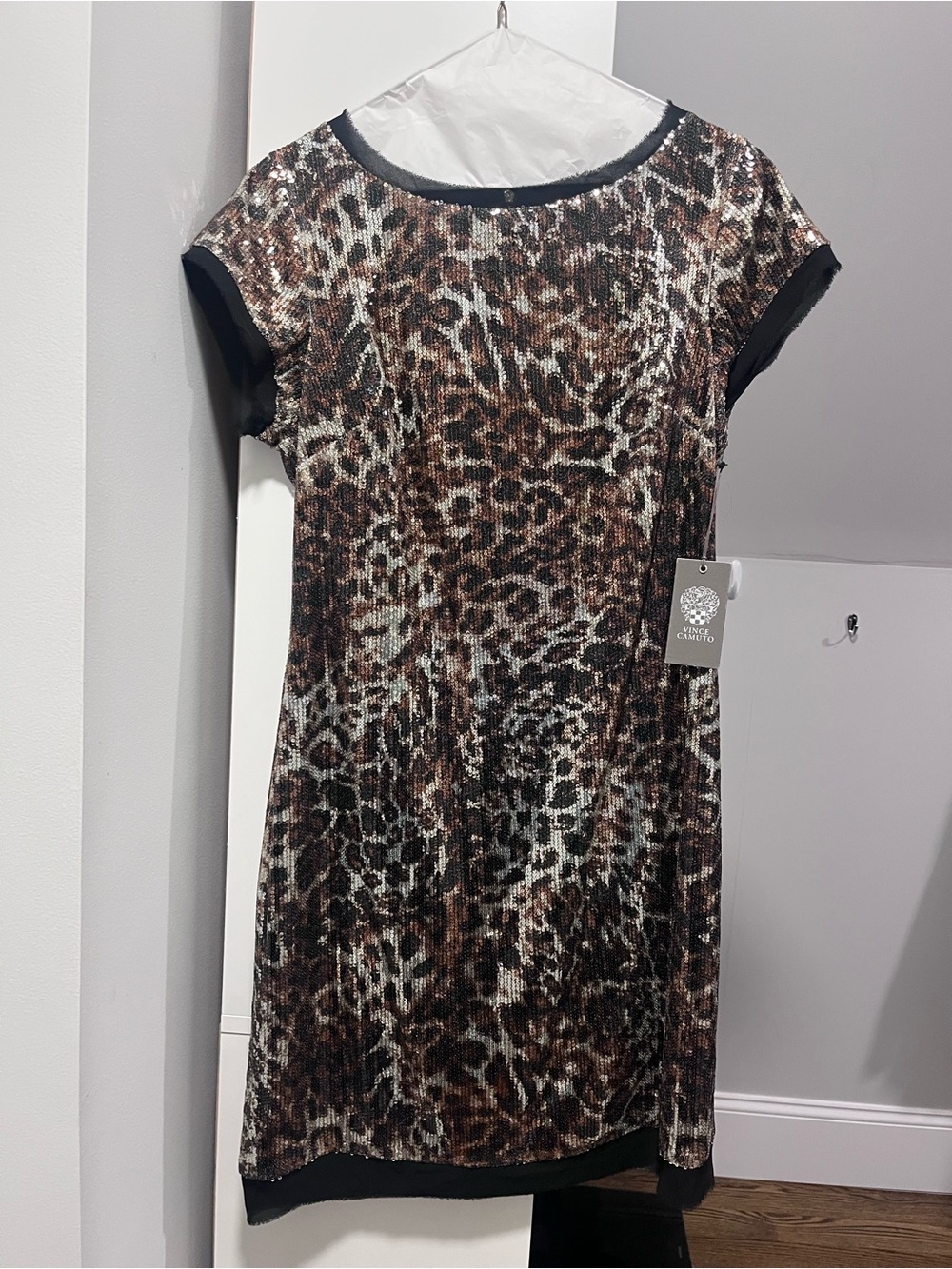 Vince Camuto Leopard Print sequined dress